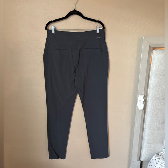 Eddie Bauer 12 Tall Pants Gray Elastic Waist Tapered Leg w Pockets Casual - Picture 3 of 6